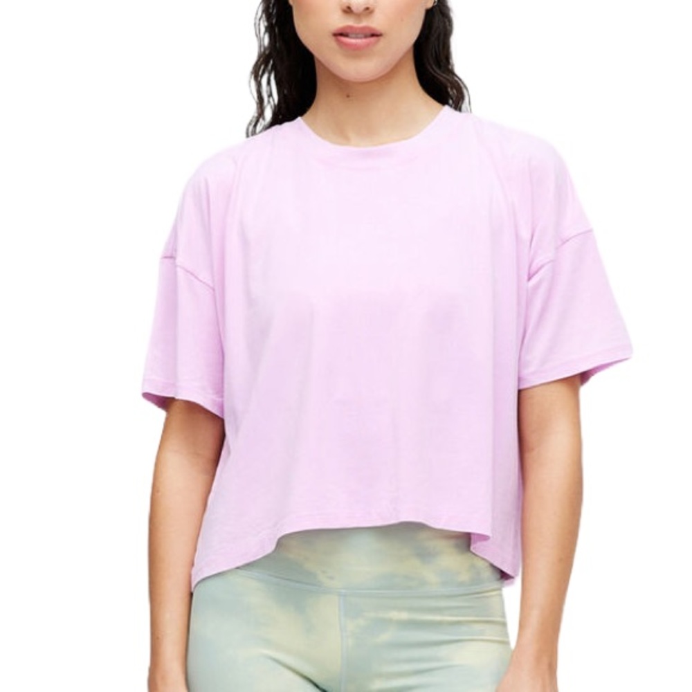 Stance “Lay Low” Boxy Crewneck Tee in Lilac Pink